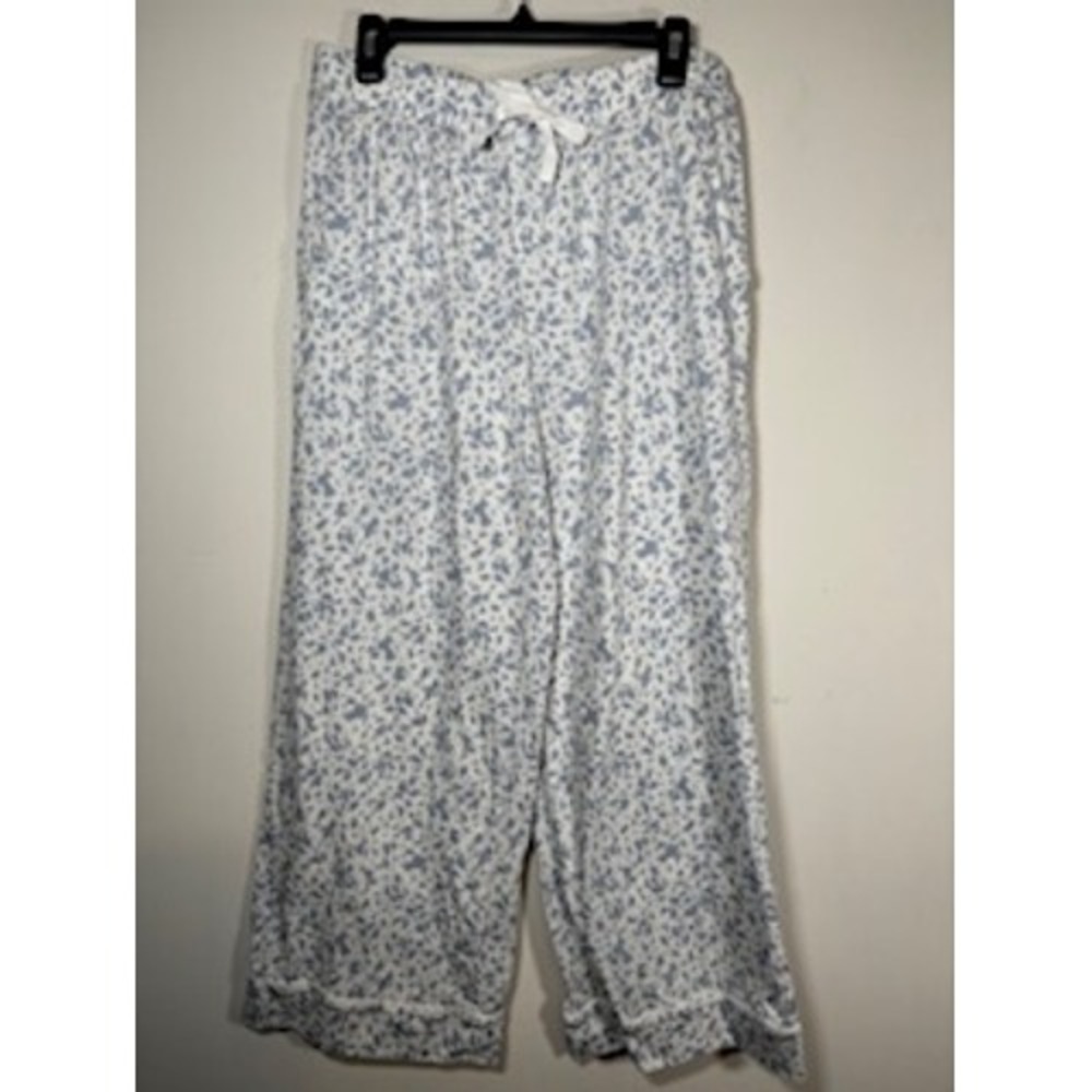 Haven Well Within Pajama Pants Blue White Organic Cotton Abstract Print Size L